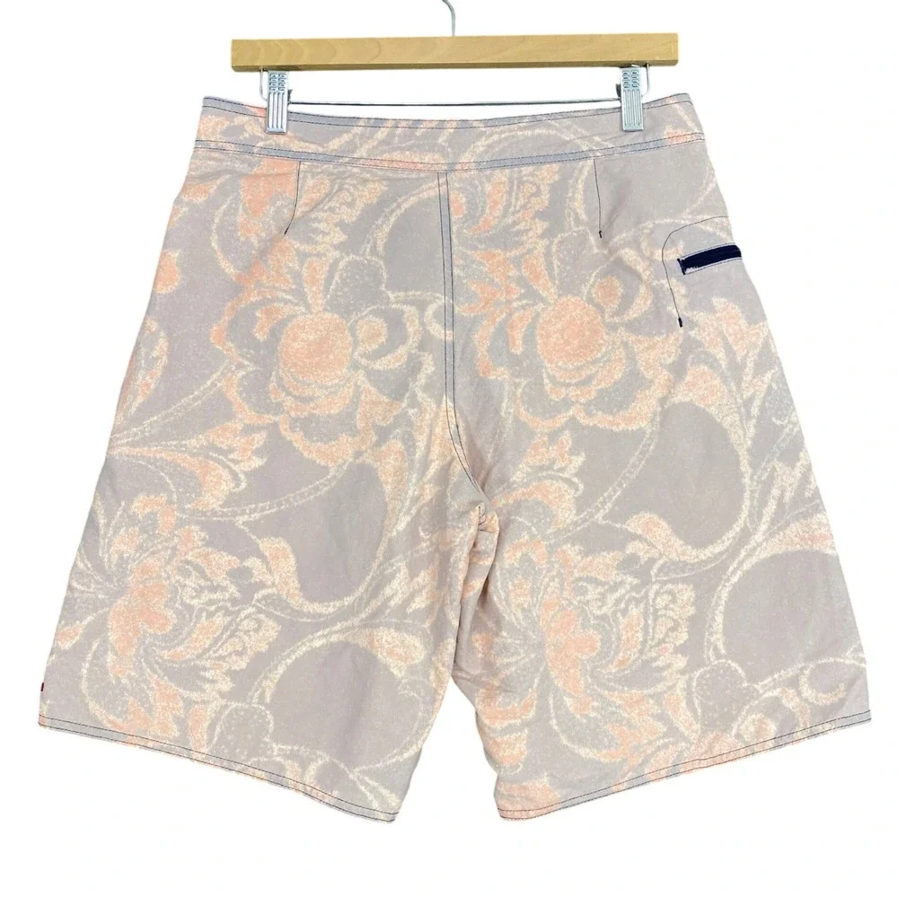 Vintage Patagonia Boardshorts Swim Surf Trunks Mens 32 Pink Purple Floral Wave